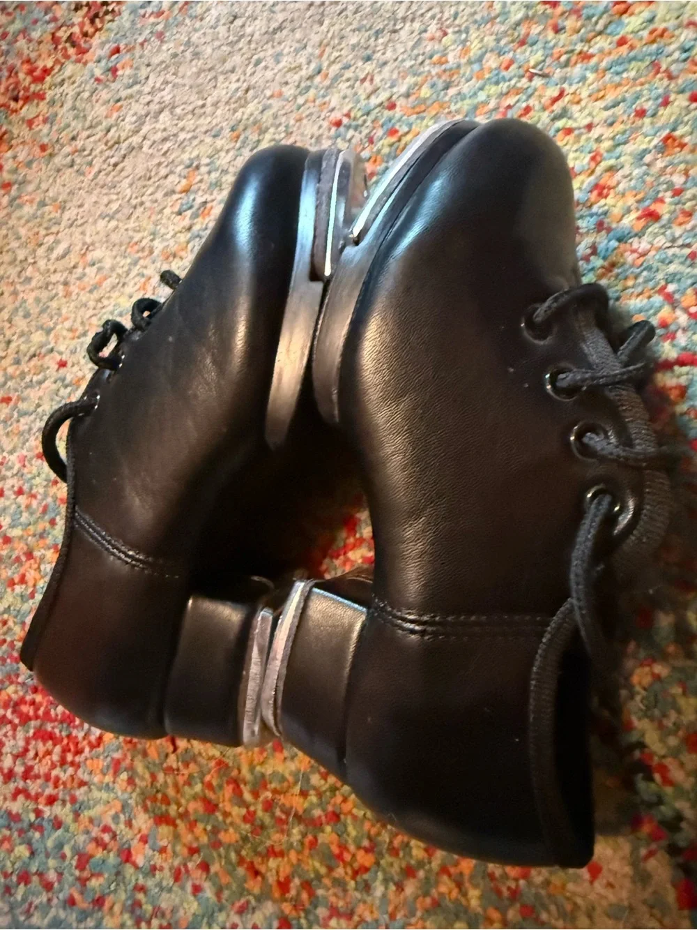 Little Girls Black Leather Tap Shoes Little Kid Shoes 10 / Toddler